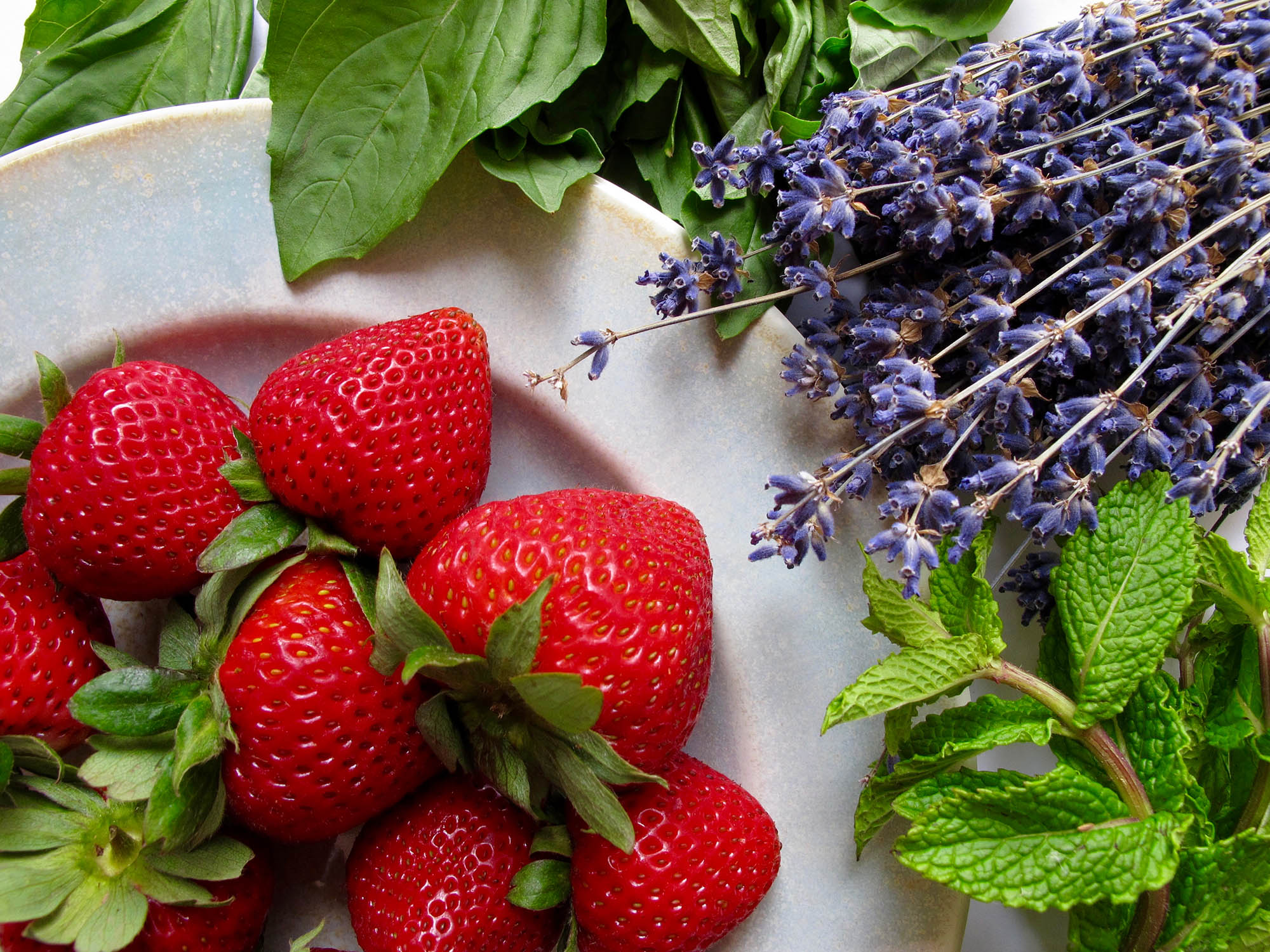 Image of Mint and strawberries herb pairing