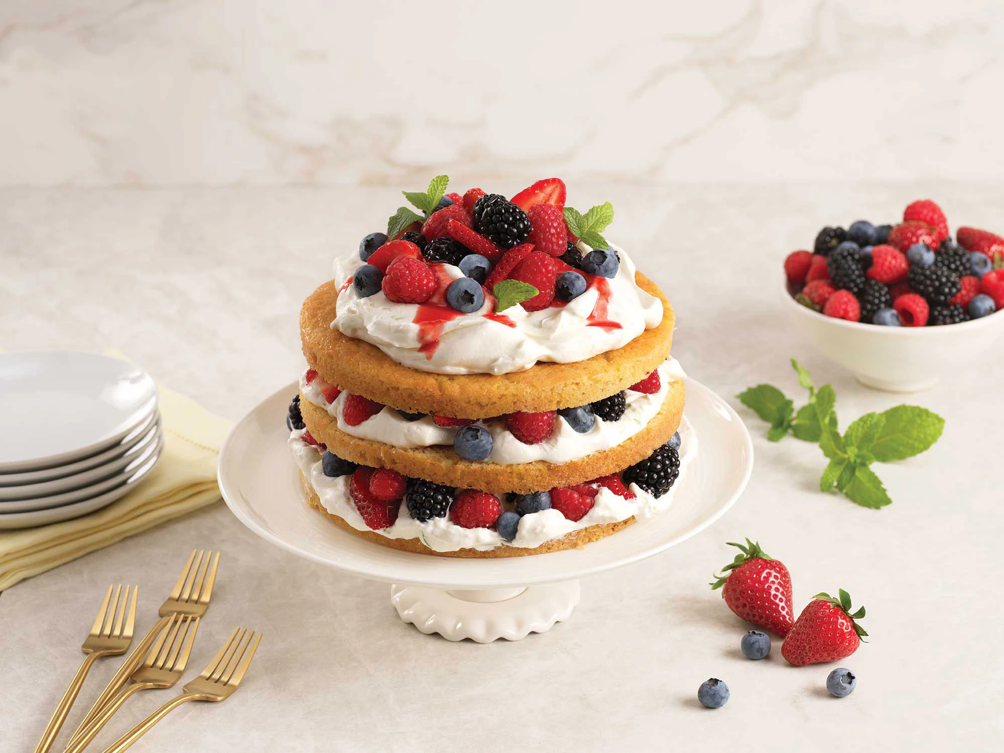 Berry Shortcake with Lime Whipped Cream