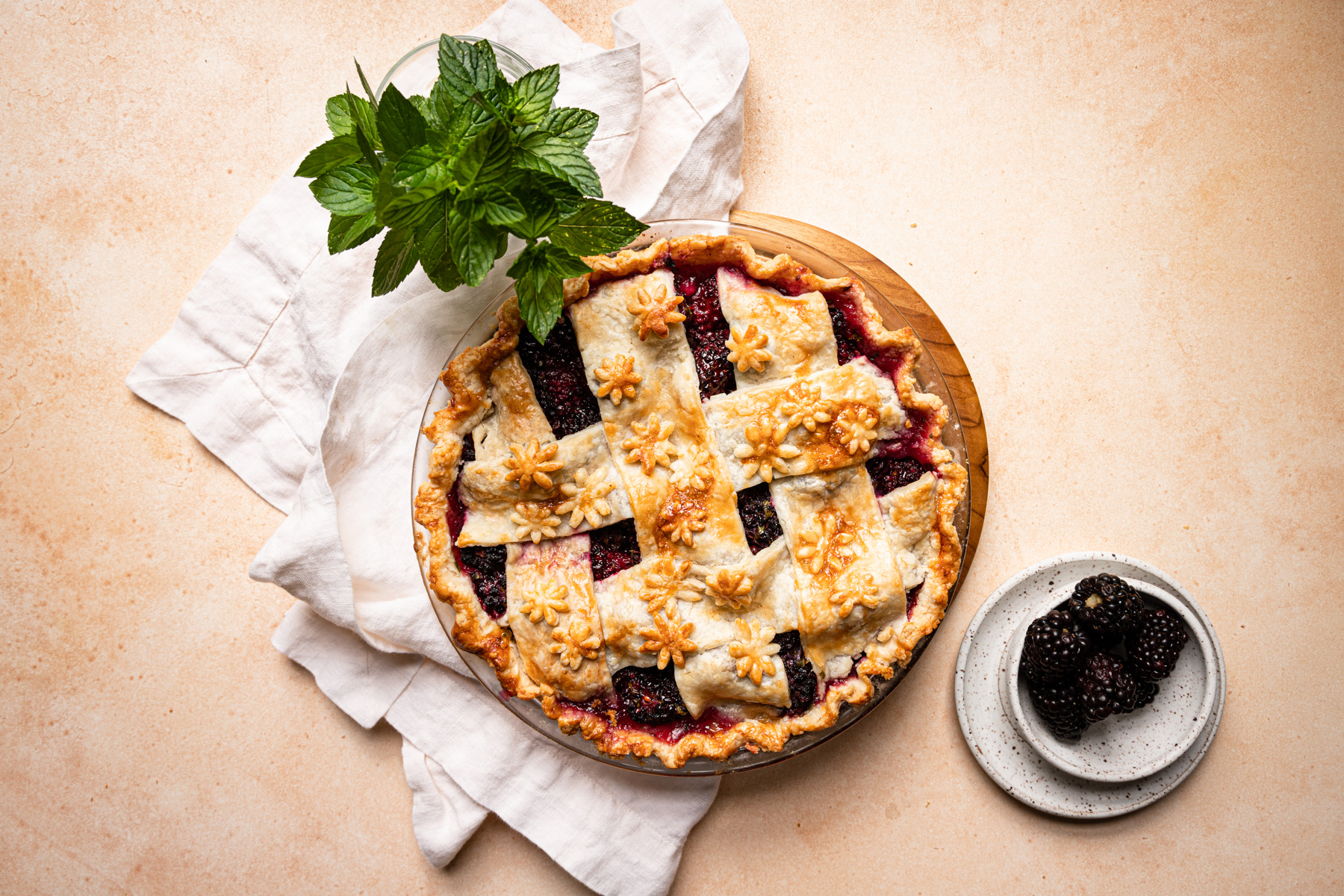 Blackberry Mint Pie