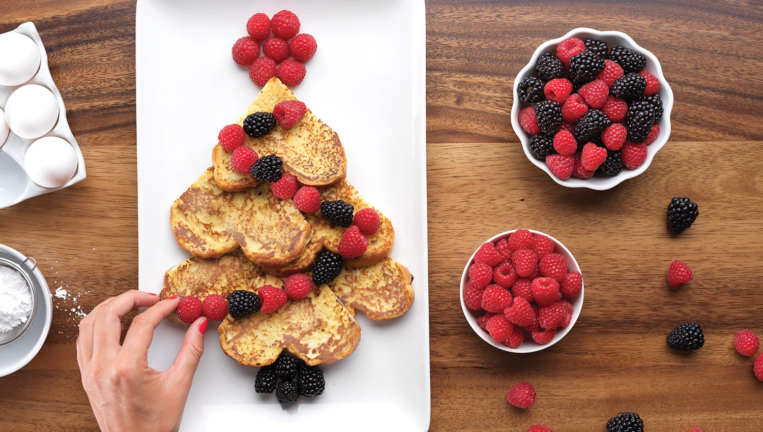 Berry Christmas Tree Eggnog French Toast