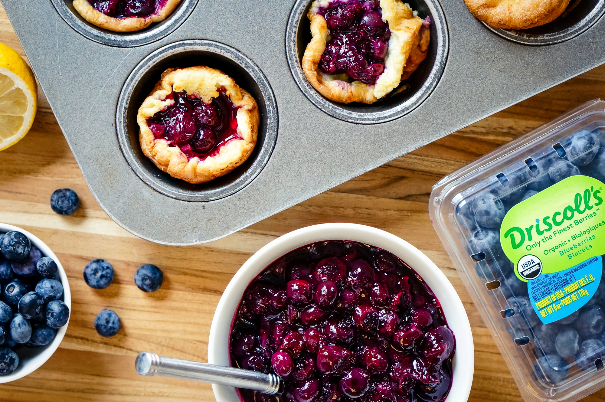 Blueberry Cardamom Sauce with Mini Dutch Babies