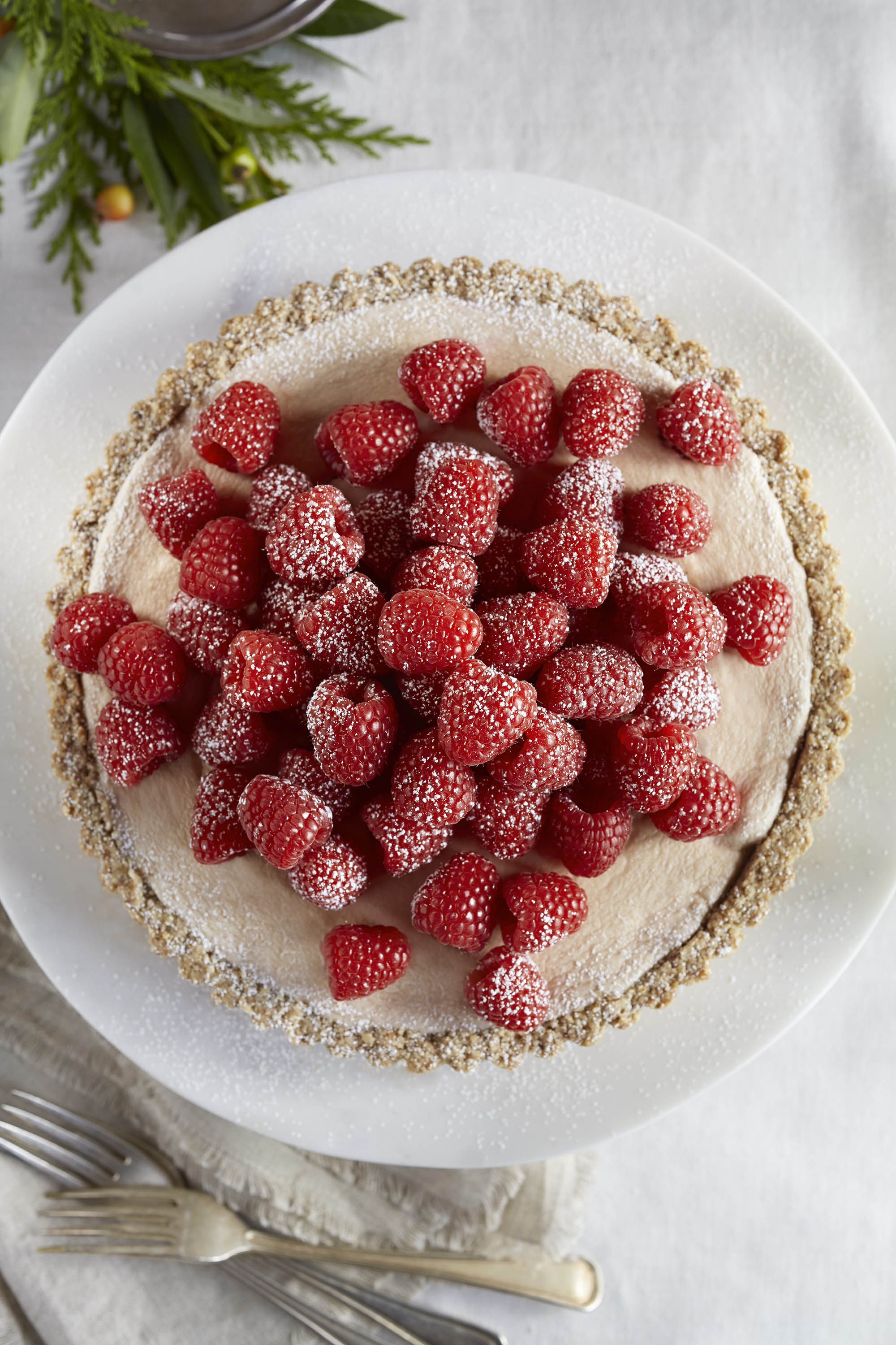 Low sugar raspberry cheesecake tart