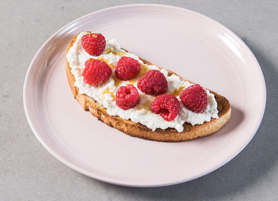 Ricotta Toast with Berries and Honey for Kids