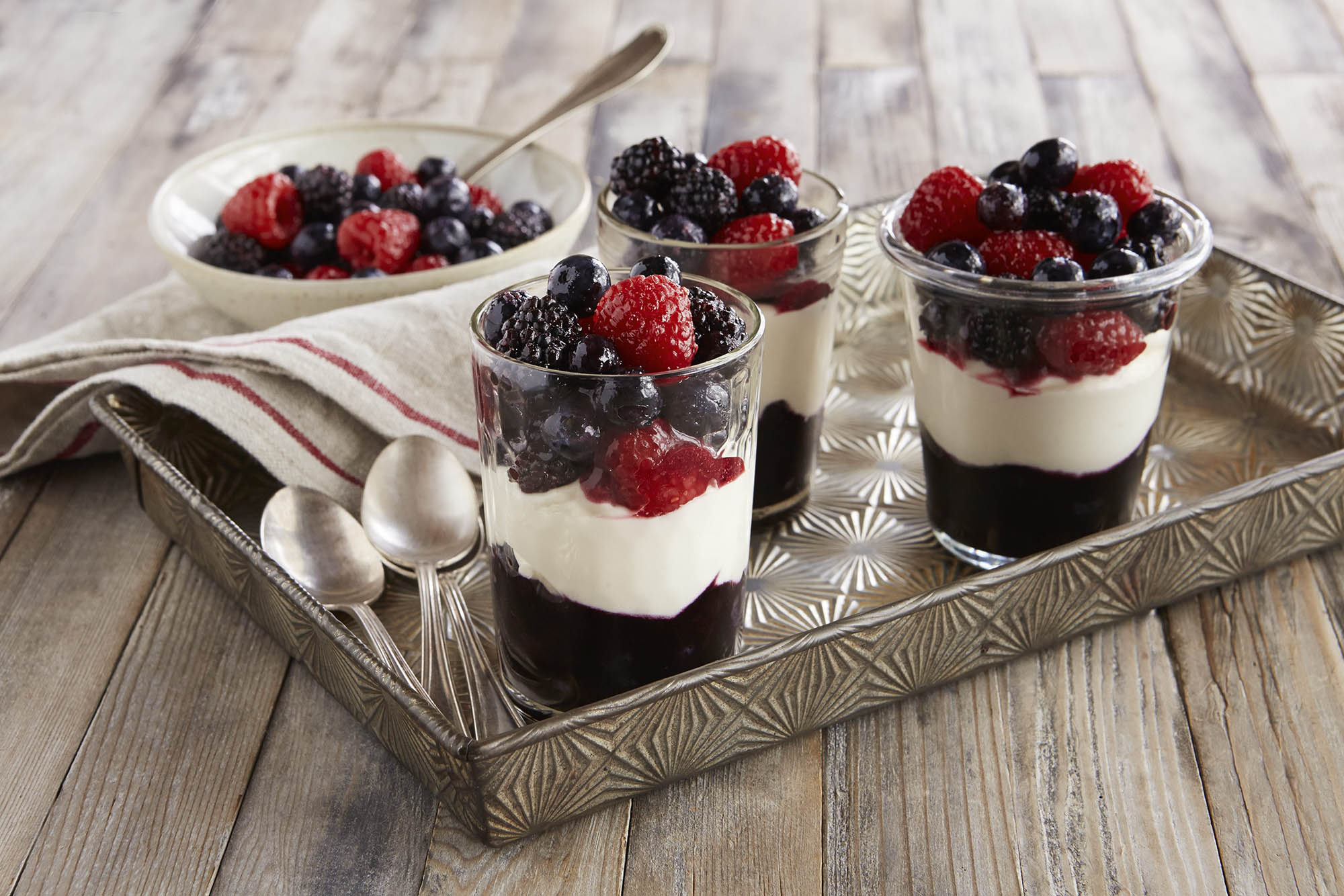 Mixed-Berry Cheesecake Coupes