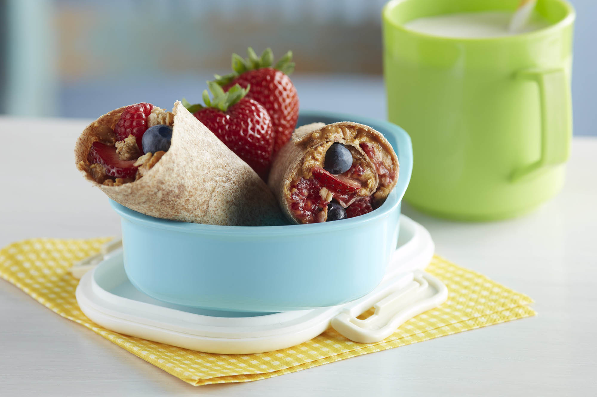 Peanut Butter And Berry Roll Ups
