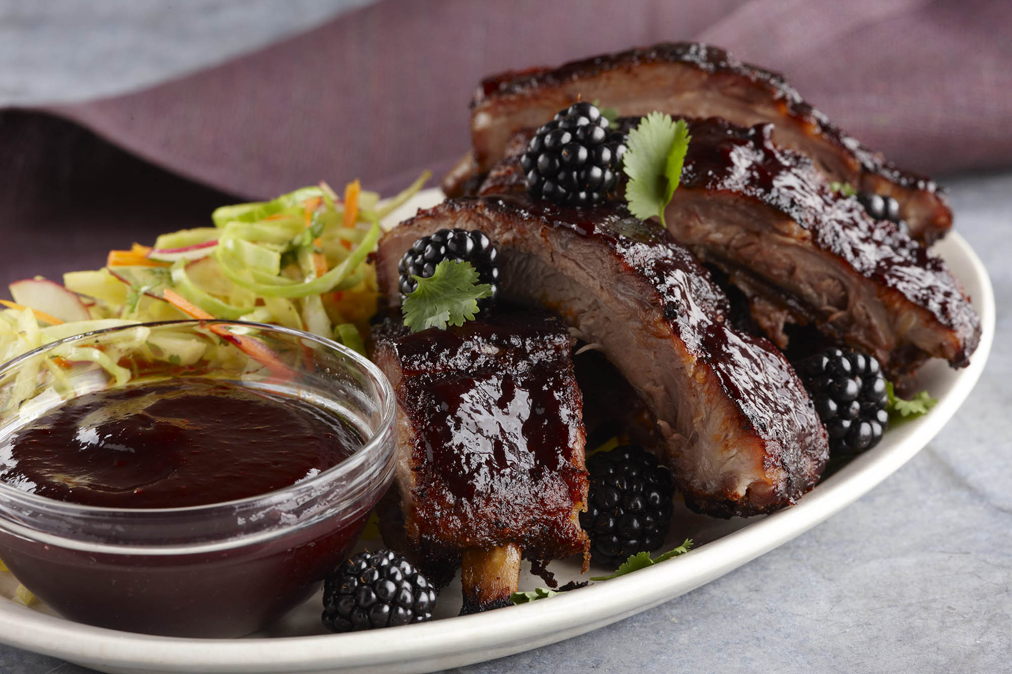 Pork Ribs with Blackberry Chipotle Glaze