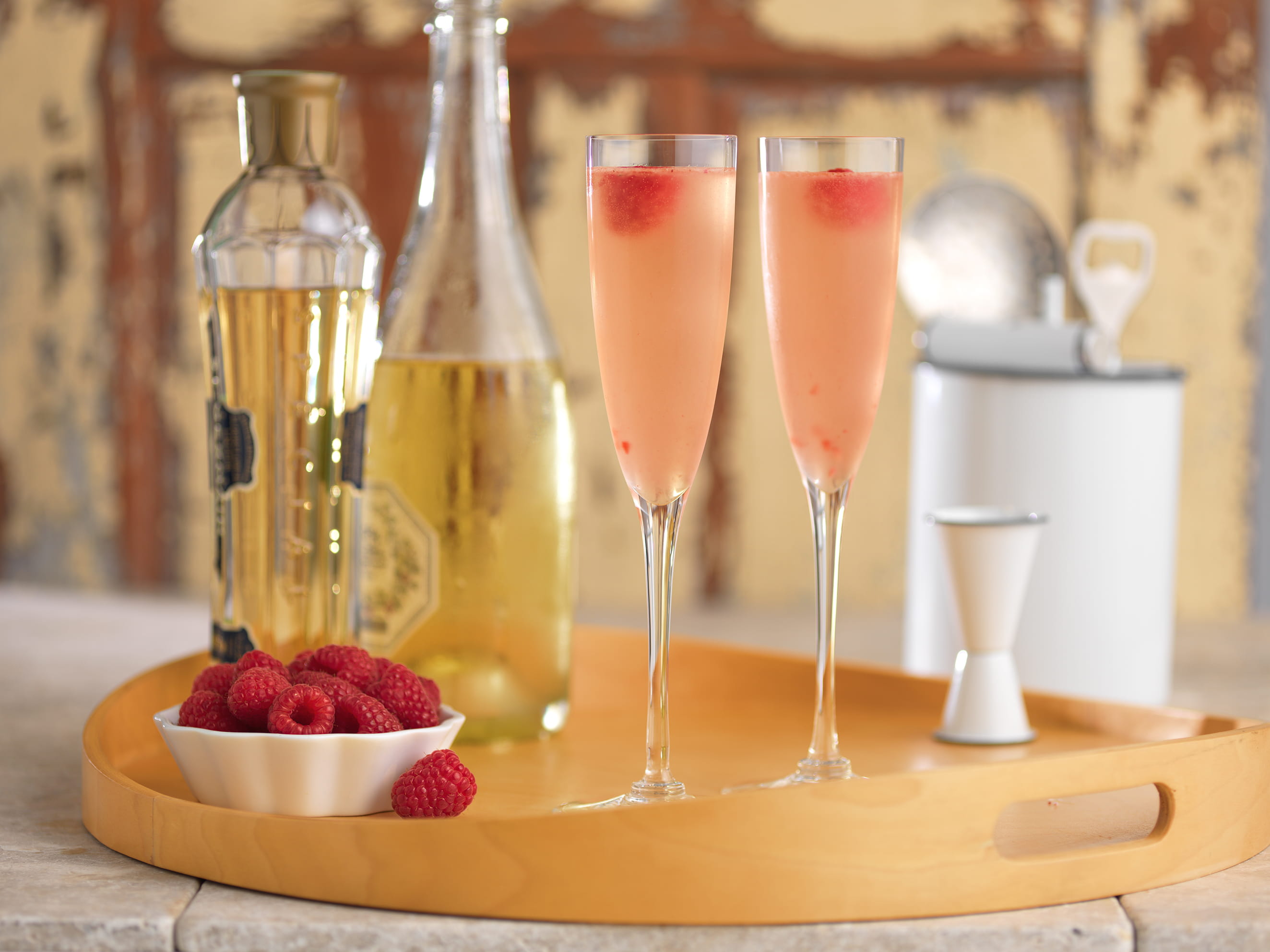 Raspberry Bellini Cocktail