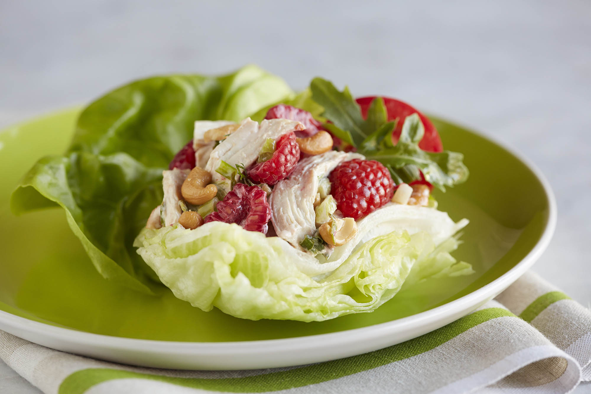 Raspberry Smoky Chicken Salad Lettuce Sandwich
