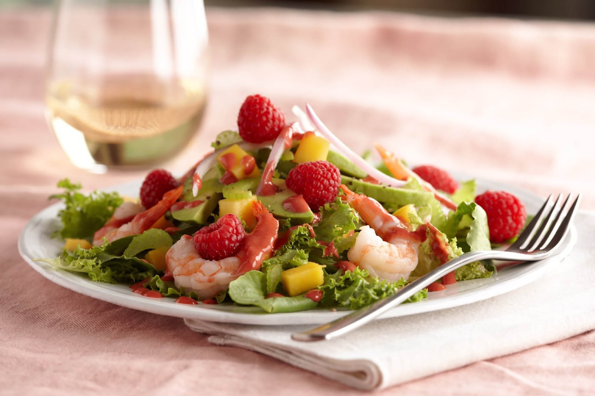 Shrimp and Avocado Salad with Raspberry Vinaigrette