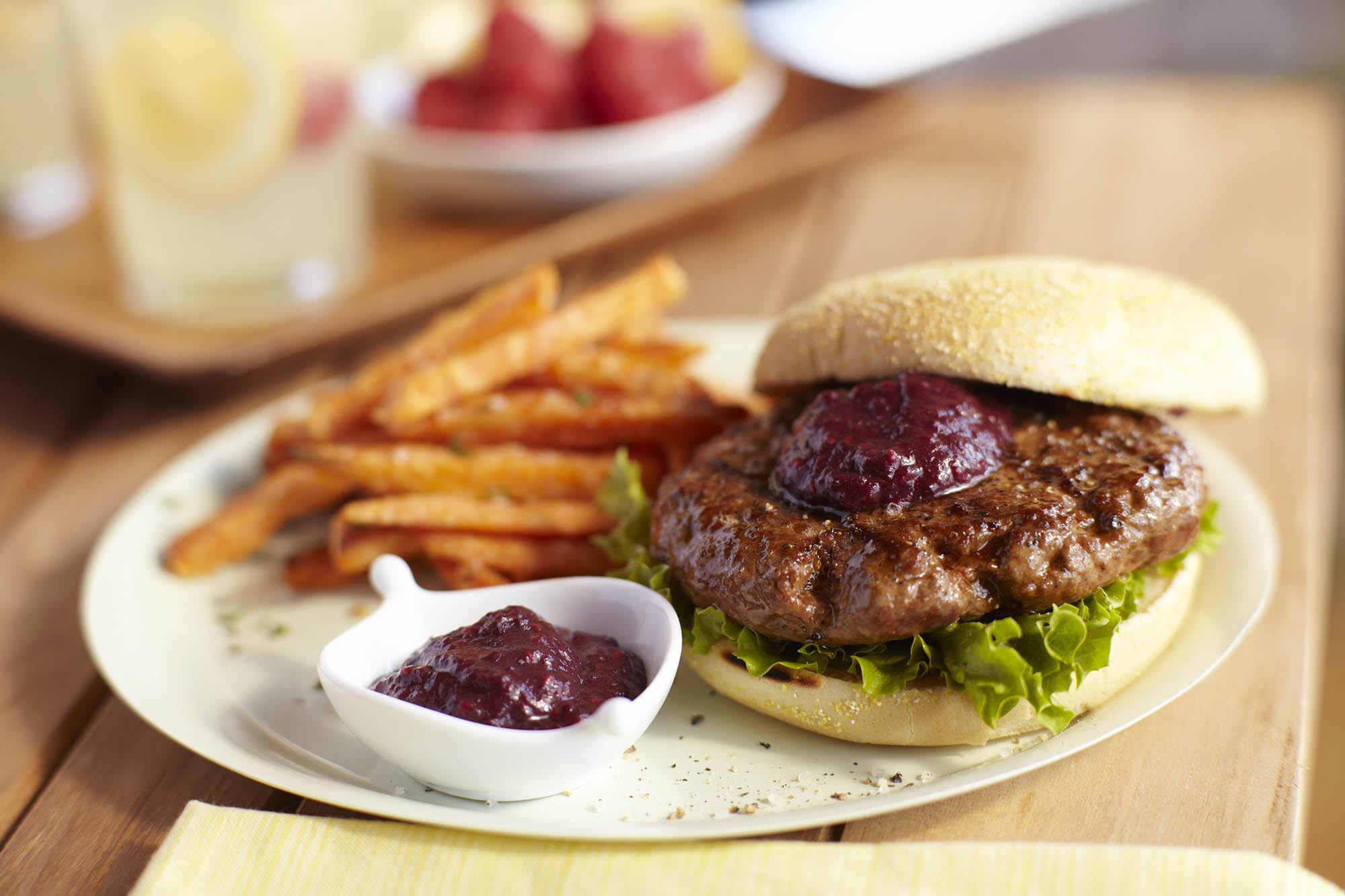 Sirloin Burgers with Spicy Berry Ketchup