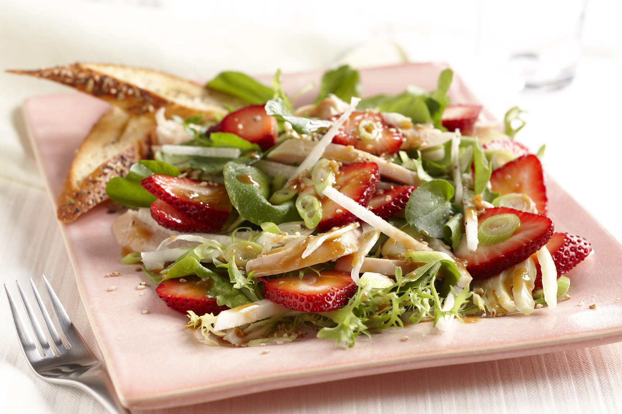 Strawberry Chicken Salad with Hoisin-Sesame Dressing