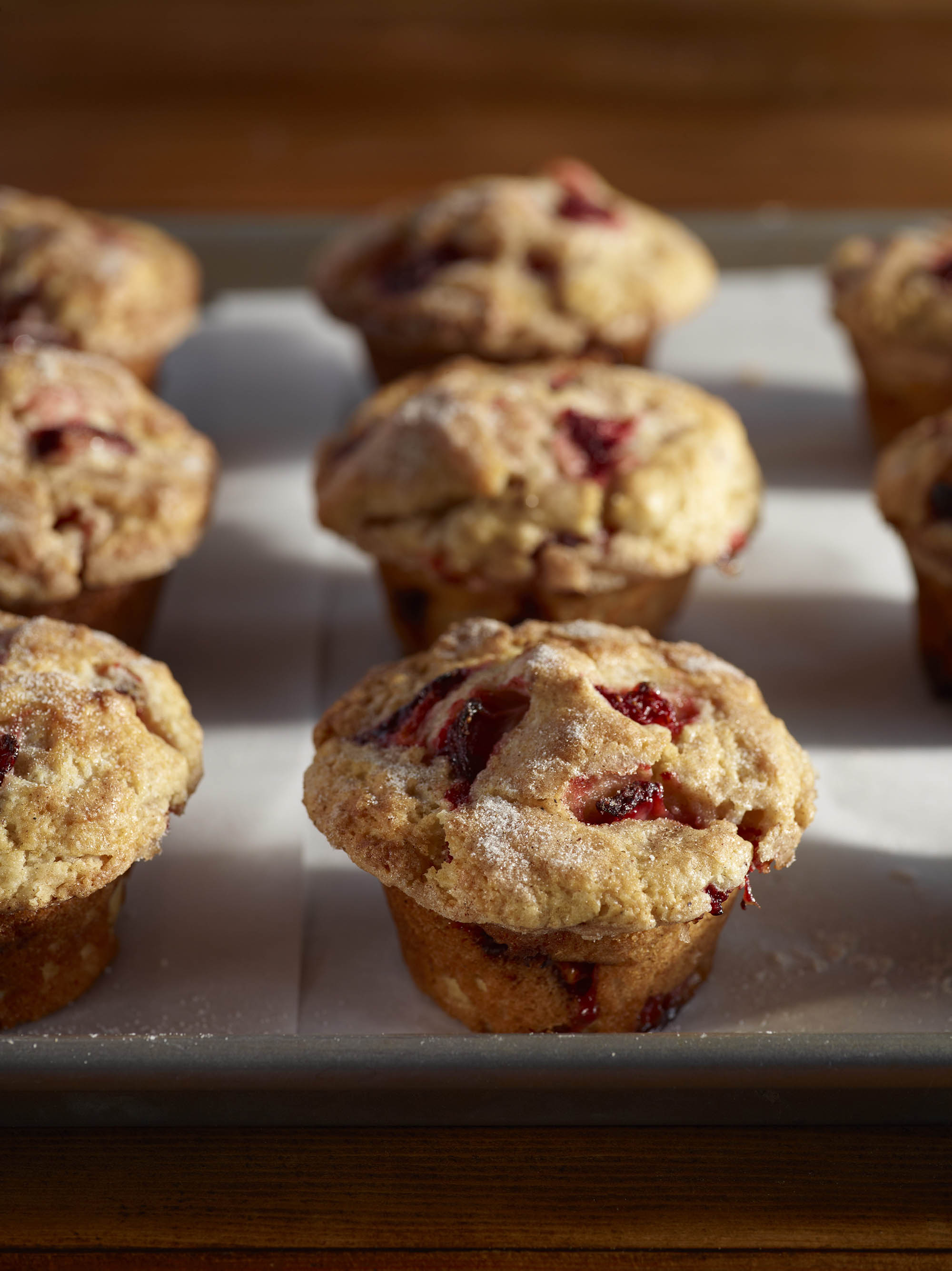 Plate of strawberry muffins 