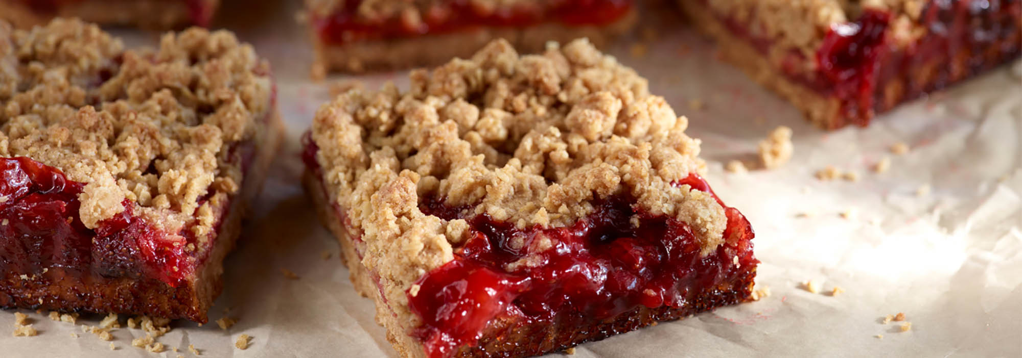 Strawberry Whole Grain Crumble Bars