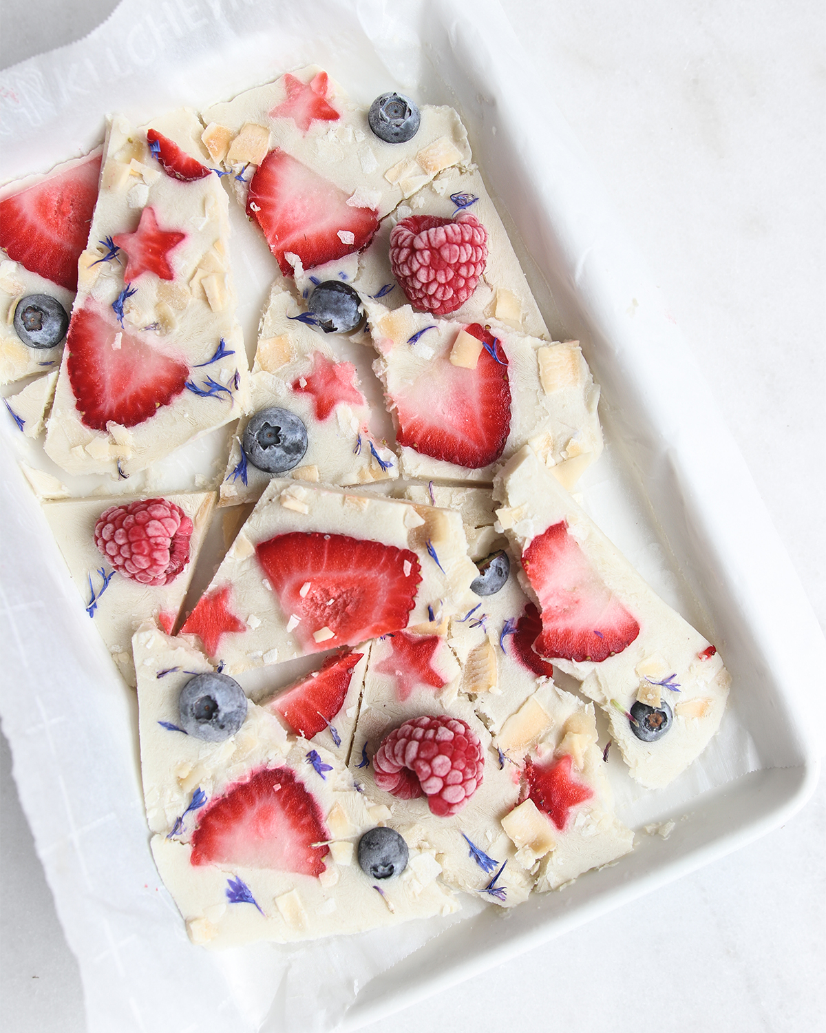 Vegan Frozen Yogurt 4th of July Bark Driscoll's