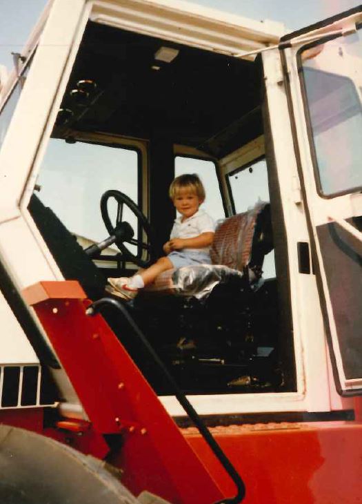 Eric Reiter in a tractor