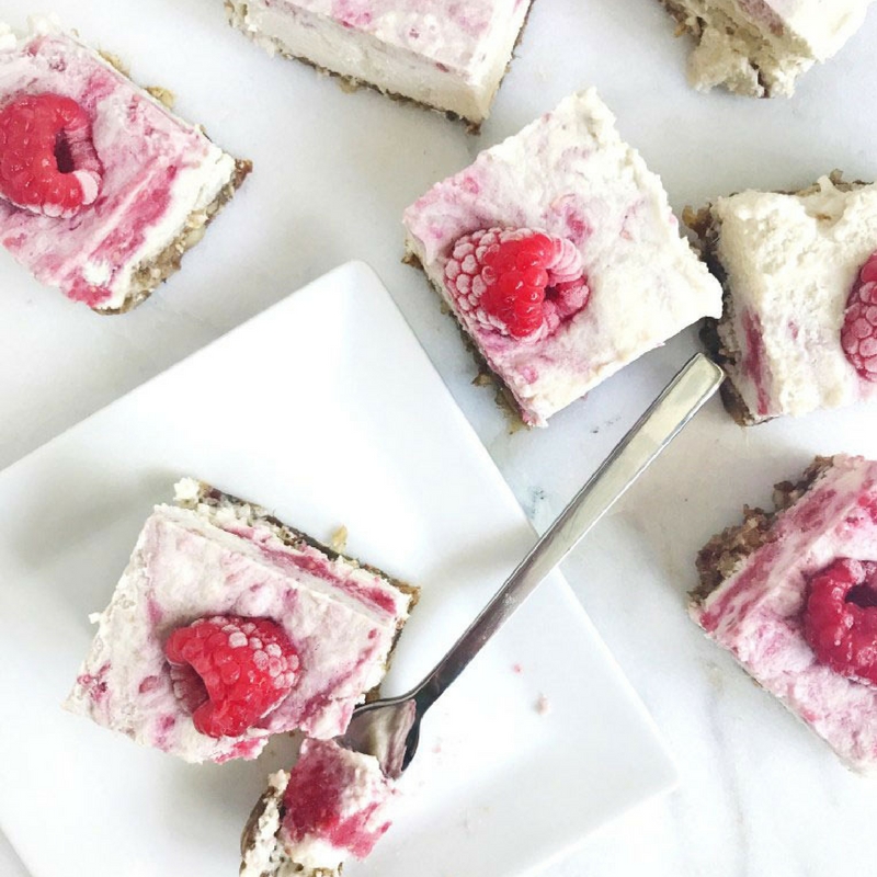 Vegan raspberry coconut bars